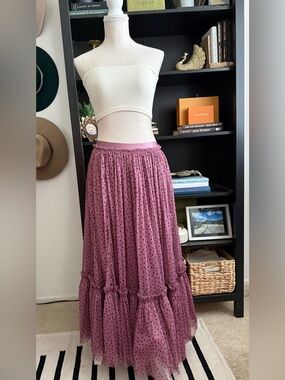Maeve Purple Polka Dot Tulle Skirt